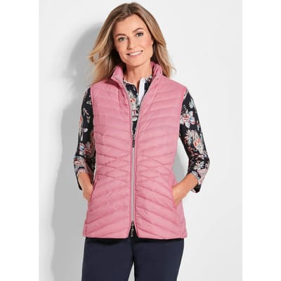 Doorgestikt vest van lichte dons - rosé - Gr. 38 van Goldner Fashion