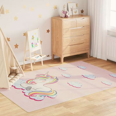 vidaXL - Kindervloerkleed - eenhoorn - wasbaar - 160x230 - cm - groen
