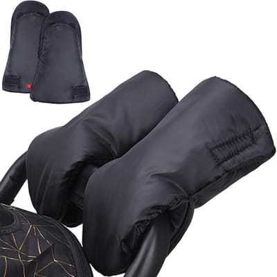 Kinderwagen Handwarmers - Moffen Wanten - Wandelen Buiten - Waterdicht Winddicht - 30x20cm - Zwart