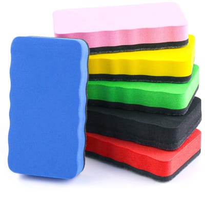Dailygoods - cobee Magnetische whiteboardgum, 6 stuks kleurrijke whiteboard droge gum met dik viltkussen, magnetisch witbord gummen, krijtbordreiniger voor klaslokaal thuiskantoor (6 kleuren)