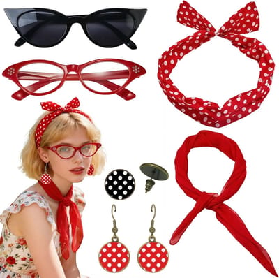 Carnaval kostuum accessoires voor vrouwen - Vintage 50s pin-up outfit en retro kostuums voor dames