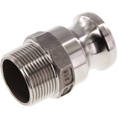 Camlock DN 32 (1 1/4'') Koppeling RvsR 1 1/4'' met buitendraad Type F MIL-C-27487