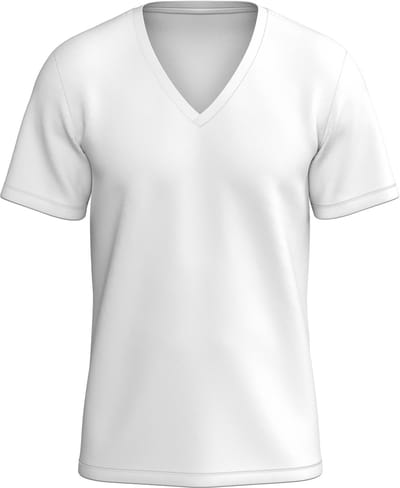 RELAKZ - Heren T-shirt - Deep V-hals - Organisch Katoen - 2 Pack - Wit - Maat XXL