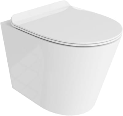 LAVITA® Compact Toiletpot Hangtoilet Galve - Wit Hoogglans - Hangend Rimless Randloos Toilet - Toiletbril Softclose zitting - Wandcloset Badkamer WC