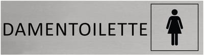 CombiCraft Aluminium Deurbordje "Damentoilette" 165x45mm met tape