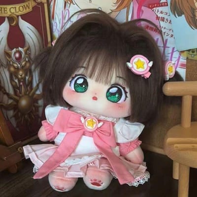 Gevuld 20cm Anime Kersenbloesem Meisje Cosplay Pluche Pop Lichaam Met Skelet Schattig Cartoon Speelgoed Voor Kinderen Cadeaus Verjaardag No skeleton gray