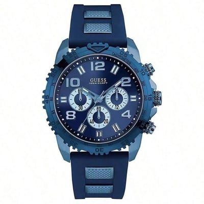 Montre Minimaliste Décontractée Cadran Multifonctionnel Bracelet en Silicone Cadran Bleu Montre à Quartz Sport pour Homme W0599G4 blue