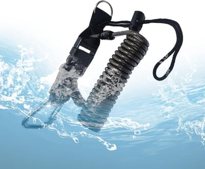 Camera Lanyard - Veiligheidslijn Uitrusting - Duiken en Outdoor - Spiraalband Met Snelsluiting - 134 g - Zwart