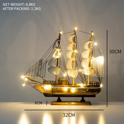 Creatief Zeilboot Model Woonkamer Huisdecoratie Decoratie Wijnkast Veranda Boekenplank Bureau Ornament Met Lichtjes voor Cadeau