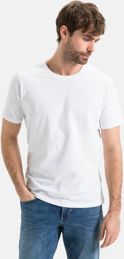 camel active T-Shirt in zuiver katoen - Maat menswear-M - Wit