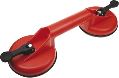 DW4Trading Zuignap Dubbel 2x115mm - Glasdrager - 50 Kg - Rood