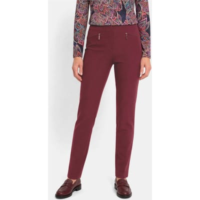 Bengaline broek LOUISA - bordeaux - Gr. 24 van Goldner Fashion