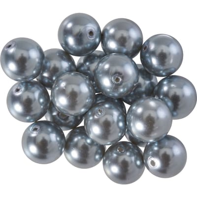 Glazen waskralen, Ø 10 mm, 20 stuks - Donkergrijs