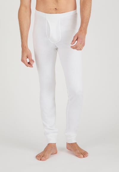 Damart - Lange klassiek gebreide legging met opengewerkte details Thermolactyl - Heren - Wit - XXL