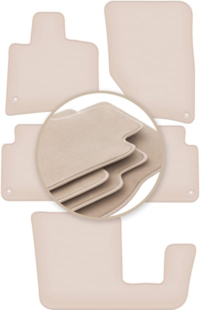 PREMIUM beige vloermatten voor: Audi Q7 I 4L SUV 2005-2015