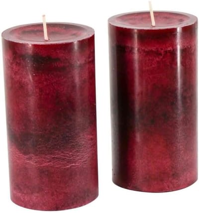 Trendkaarsen Stompkaarsen - Adventskaarsen Kerstkaarsen - Sfeervol Huis - Groot Breed Formaat - 2 Stuks 13x7cm - Oud Rood