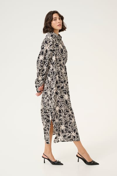 Jurk Loose fit black offwhite