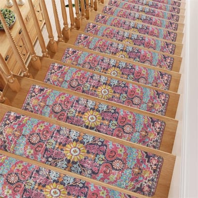 20*76CM Tapijt Traptreden Antislip Trapmatten Verwijderbaar Traptapijt 4-pack Veilige traptredebescherming Geschikt voor kinderen, ouderen en huisdieren