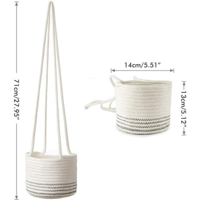 Hangende Plantenpot Houder Gevlochten Plantenmand Binnen Bloempot Plantenhouder Hangend Katoenen Touw