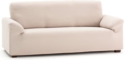 Belmarti® Bankhoes Anza - 130cm tot 160cm breed - beige - Zachte, luxe stretchstof vormt moeiteloos naar je bank - Premium kwaliteit