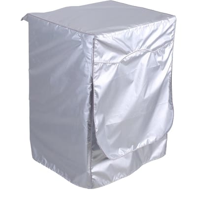 Zilveren Wasmachinehoes Waterdichte Zonneschermhoes Voorlader Wasmachine Droger Jas Bescherming white