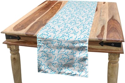 ABAKUHAUS Aqua & Wit Tafelloper – 40x180 cm – polyester