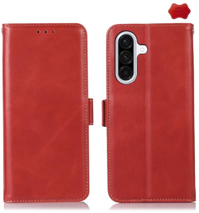 Lederen BoekCover Etui Hoes geschikt voor Samsung Galaxy A16 - A17 - A26 - Rood - V1