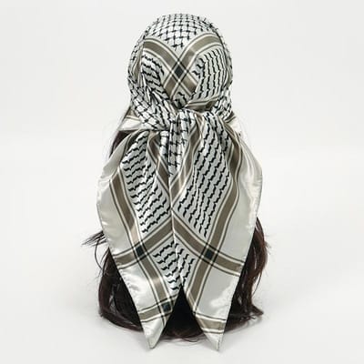 Nieuwste Arabische Satijnen Zijden Sjaal Shemagh Moslim Vrouwen Hoofddoek Dames Elegante Bandana Hoofdband Haaraccessoires 90*90cm 90X90CM gray