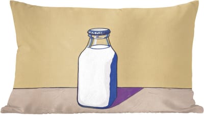 Sierkussens - Kussentjes Woonkamer - 60x40 cm - Glazen - Fles - Illustratie - Melk