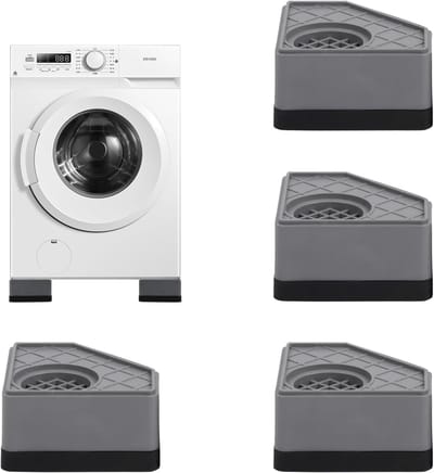 Universele Antivibratie Voeten voor Wasmachine en Droger, Rubberen Antislip Pads en Vloermat voor Stabiele Plaatsing en Geluidsreductie