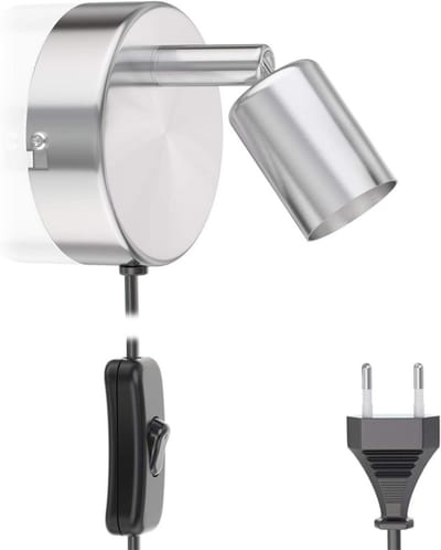 DailySupplies® Wandlamp Binnen met Snoer - Wandlamp met Stekker voor Binnen - met Dimbare Schakelaar - Industrieel en Vintage - Slaapkamer Bedlampje