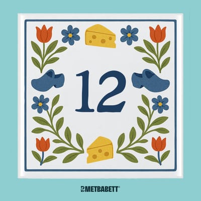 Met Babett - Huisnummertegeltje - Personaliseer - 15 x 15 cm - Huisnummerbord - wanddecoratie