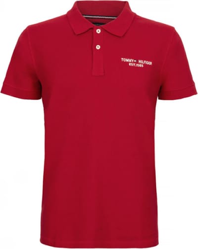 Tommy Hilfiger | Polo heren | Rood| geborduurd logo | S
