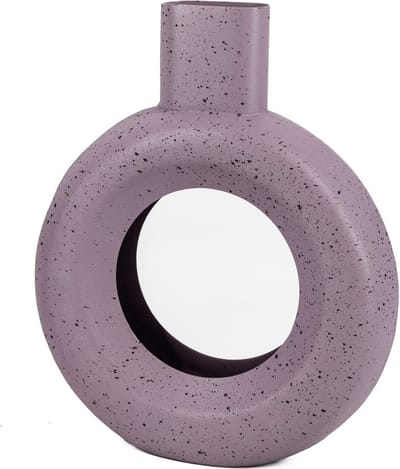 HomeBound by KY | Metalen donut vaas lila dots | bloemenvaas