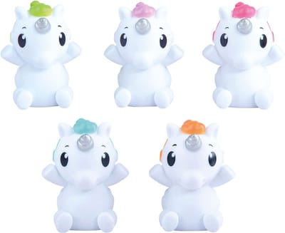 Play unicorn vingerpoppetjes set - zacht kunststof badspeelgoed.