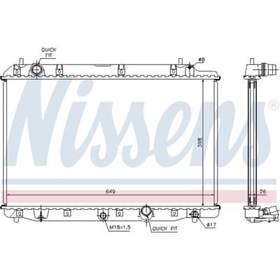Radiator, motorkoeling NISSENS 68602A