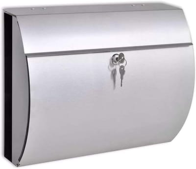 Brievenbus Buiten - Postbak - Post Ontvangen - Met Krantenhouder - 37.5 x 13 x 31 cm - Zilver