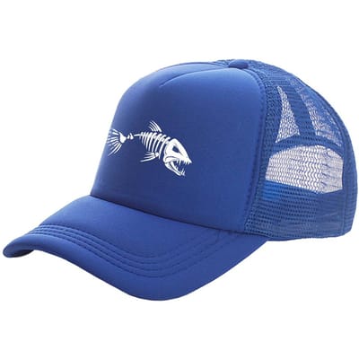 Visgraat Trucker Cap Heren Vissen Skelet Visgraat Baseball Caps Unisex Mesh Net Hoeden Mz-496 blue