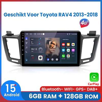 Awesafe Carplay Autoradio Geschikt voor Toyota RAV4 2013-2018 - Android 15 - Draadloos Apple Carplay & Android Auto - 6GB + 128GB - 8-Core processor - Bluetooth & Wifi - GPS Navigatie - 2013 2014 2015 2016 2017 2018