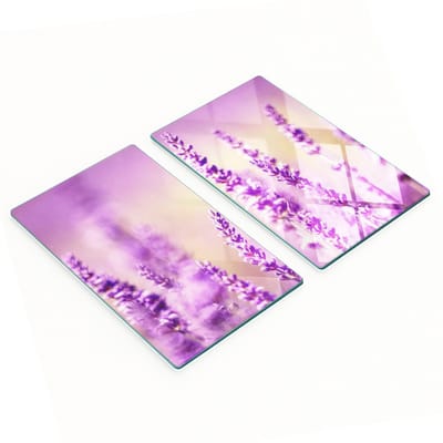 Keukenplanken van gehard glas met decoratieve lavendelafbeeldingen, 2x30x52 cm
