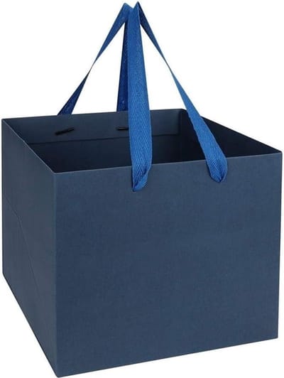 Kraftpapier geschenkzakjes - 10 stuks - gastgeschenken cadeautjes papieren zakken - verjaardagstaart draagtassen - pizza papieren draagtassen met handvat - vierkante zakjes papieren