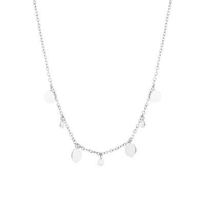 Lucardi Dames Grace Ketting - Staal - Ketting - Cadeau - 47 cm - Zilverkleurig