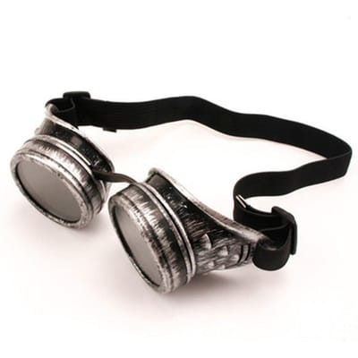 Heren Zonnebril Stijlvolle Steampunk Bril Ronde Vorm Groot Montuur Oogbescherming Lassen Punk Bril Cosplay Ontwerper Kleuren Lens Tinten black
