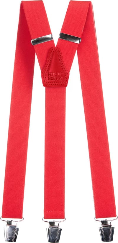 Pierre Mouton Sterke Bretel - Bretels - Volwassenen - Heren - Rood - 140cm - 3 brede clips - XL - XXL