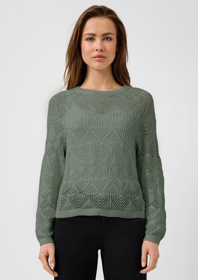 Q/S designed by - Dames pull - Maat XS - Vrouwen - Groen - katoen