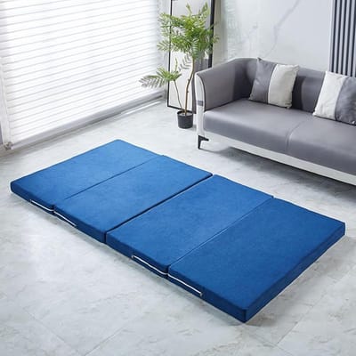 Draagbare Matras - Gast Matras Vloer - Kamperen Reizen - Dubbele Antislip - 200 x 80 cm - Blauw