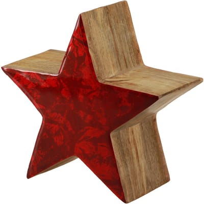 Decoratieve ster houten ster rood natuurlijke decoratie gemaakt van ma