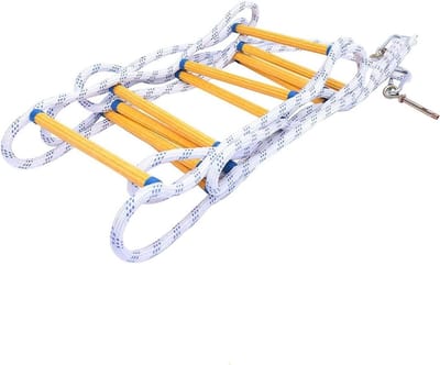 Touwladder Noodladder - Veiligheidsladder Evacuatie - Snelle Ontsnapping - Brandvertragend Materiaal - 5 Meter Lang - Zwart