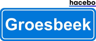 Hacebo - Plaatsnaam Sticker - 29x10 CM - Groesbeek sticker - Verkeersborden sticker - grappige cadeaus - Groesbeek