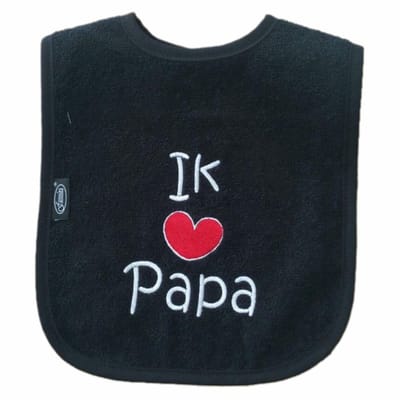 Zwarte slab met "Ik hou van papa"